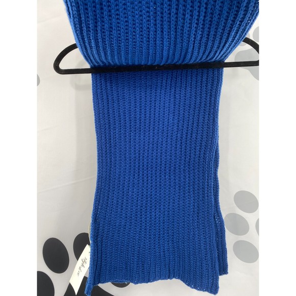 Style & Co NWT Solid Ribbed Muffler Extra Long Recycled Wrap Scarf Blue OS New - Picture 3 of 10